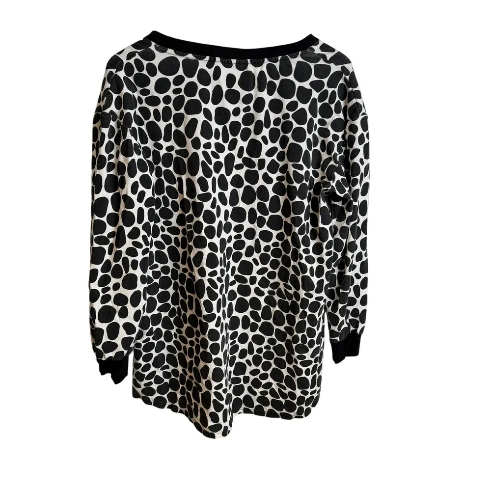 Beddy's Women Giraffe Print Pajama Set XL Black White Loungewear Sleepwear Cozy - Picture 2 of 10